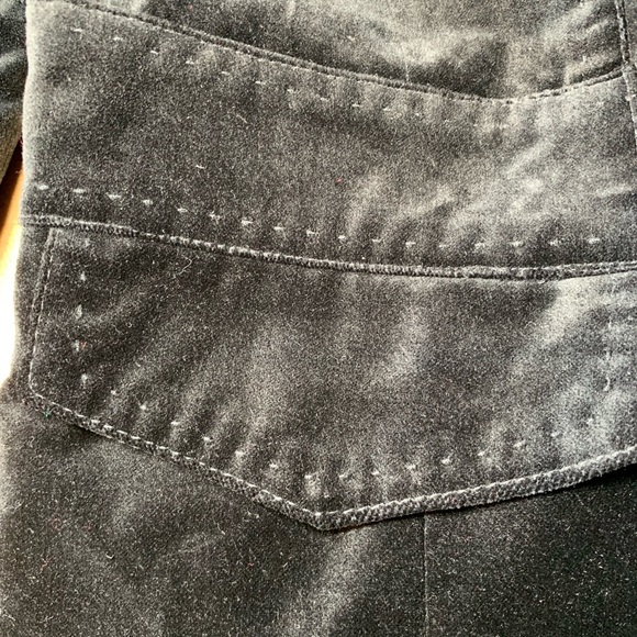 Women’s size 16 ColdWater creek black velvet Nehru collar jacket hidden buttons - Picture 9 of 12